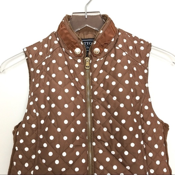 C’Esttoi Brown/White Polka Dot Puffer Vest Size S - Picture 2 of 8